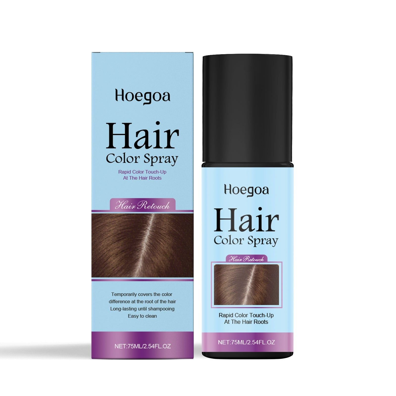 Complementary Color Spray Light Brown, Long-Lasting Root Cover, Easy & Natural ,75ml