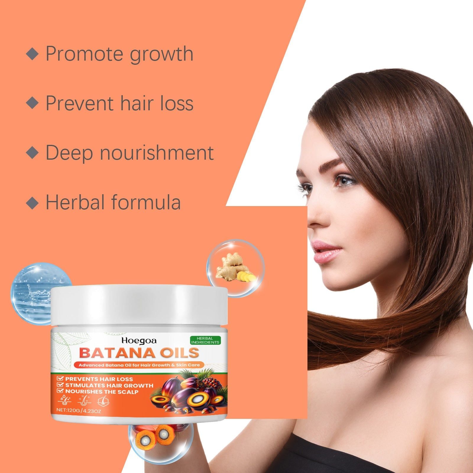 Batana Hair Oil for Tight Hair, Nourishing Hair Care, Thicker, Shinier, Stronger Hair ,120g