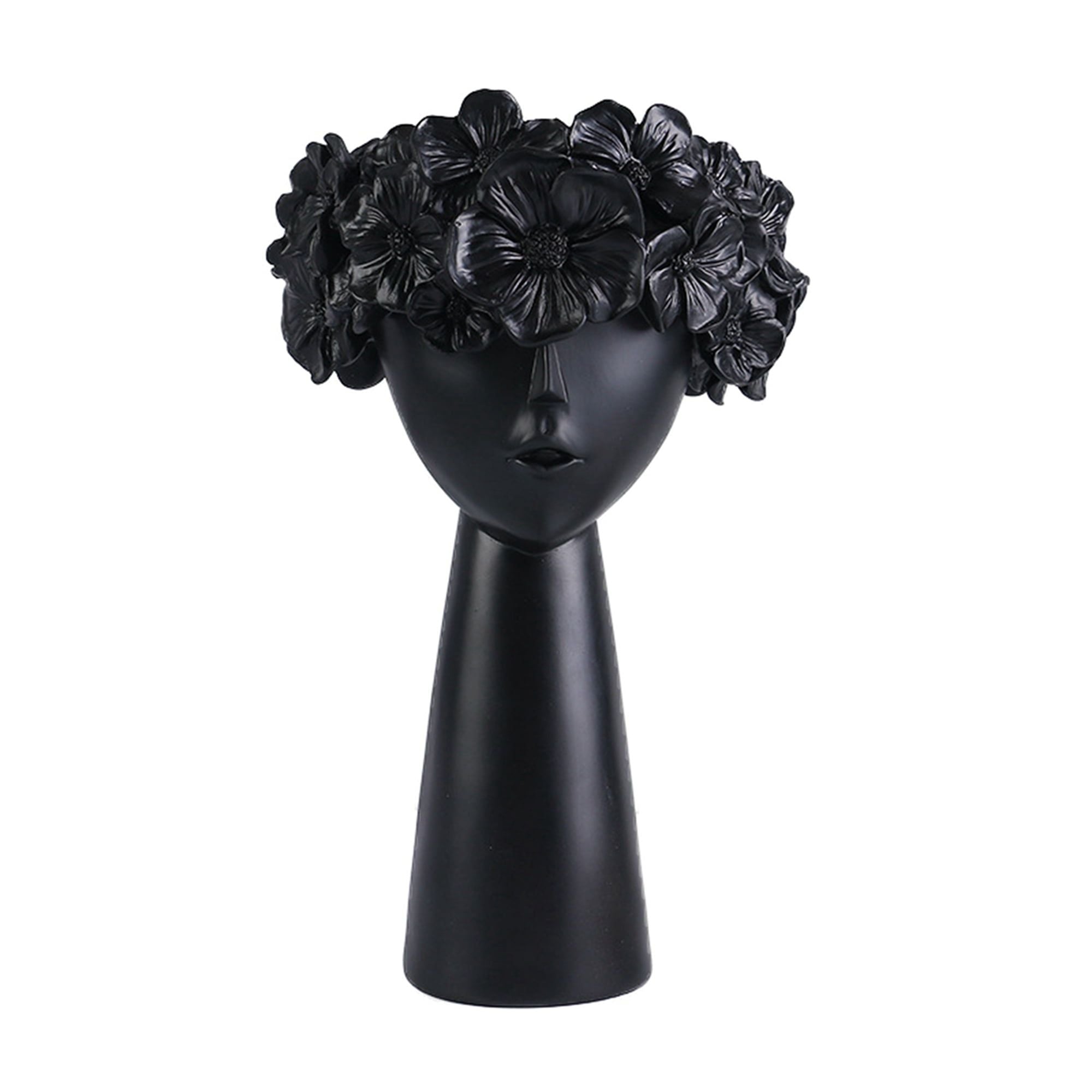 Creative Vase Girl Head Statue Planter Home Decor Resin Flower Pot Ornament