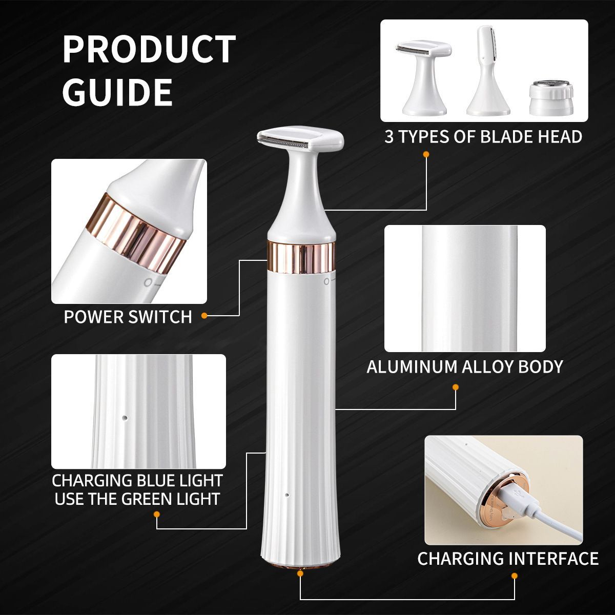 3-in-1 Women's Body Hair Trimmer Kit