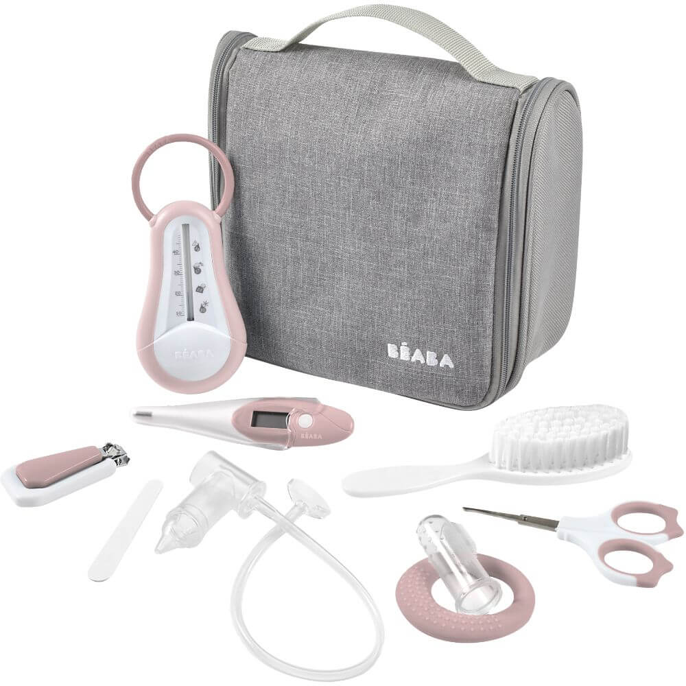 Beaba Hanging Toiletry Pouch With 9 Accessories Pink