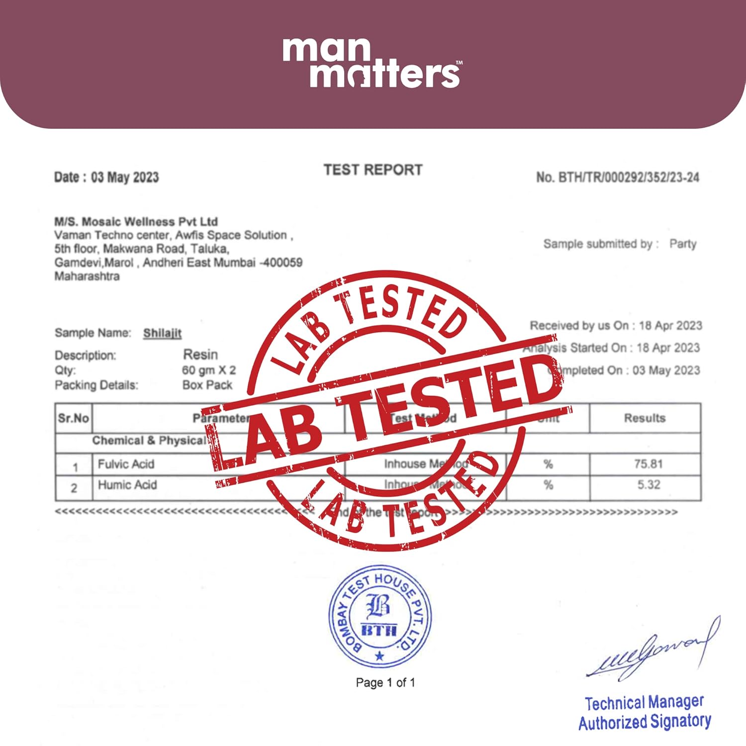 Man Matters 100٪ راتنج شلاجيت الهيمالايا النقي للرجال 20 جرام | يعزز المناعة والقوة | بدون مواد حافظة مضافة | 100٪ نباتي