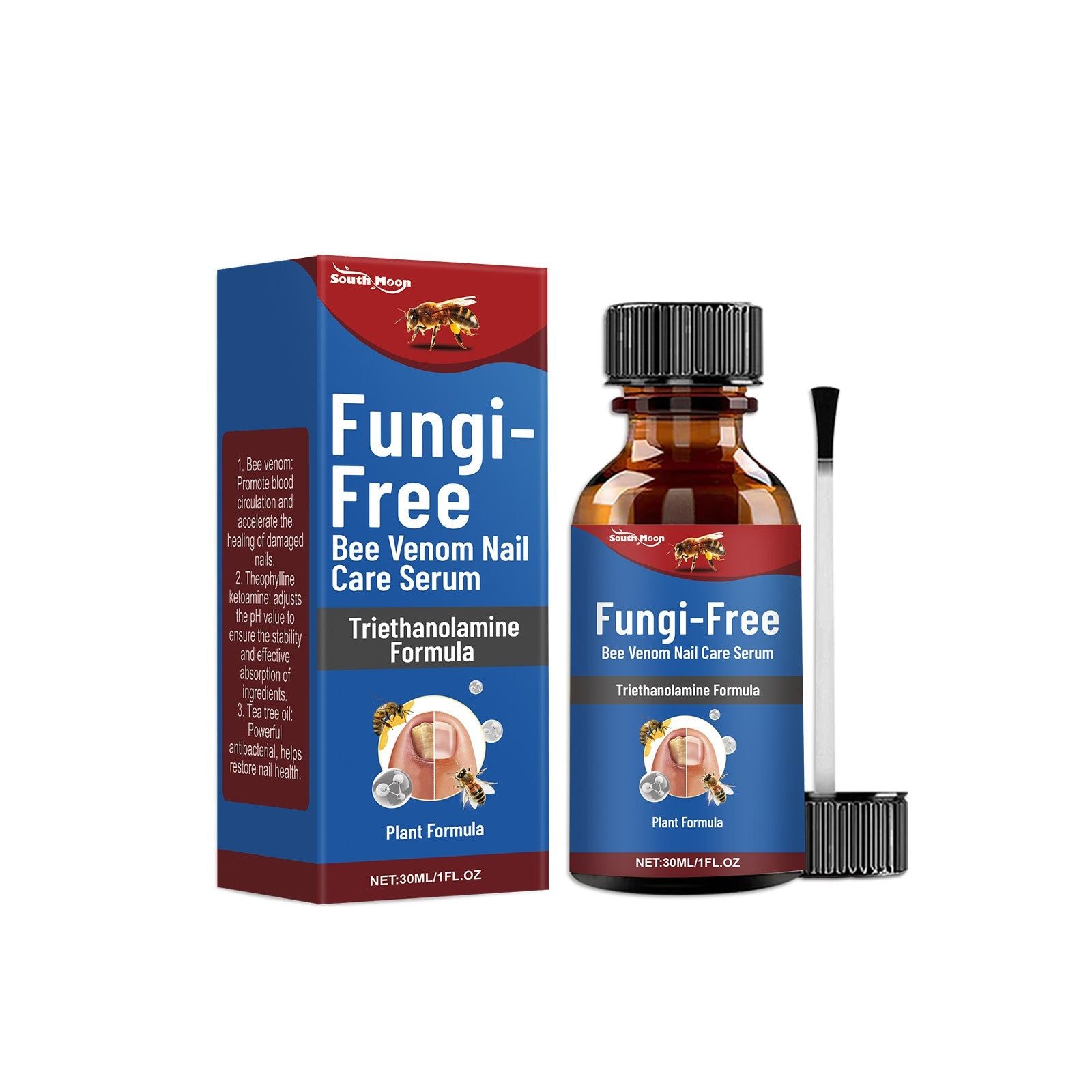 Bee Venom Nail Care Solution, Fungal & Bacterial Clean, Moisturize Nails ,30ml