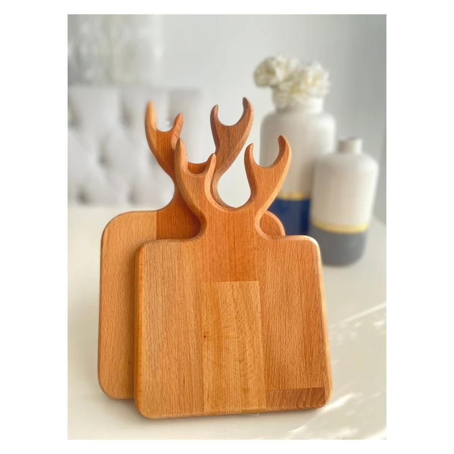 2 li Cutting Board Wooden Cutting Board Deer Presentation coaster Decor plate