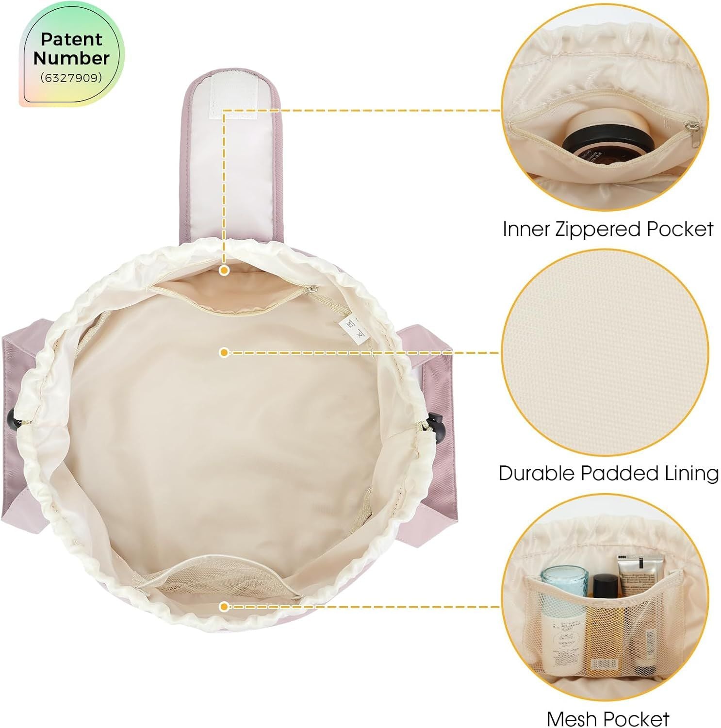 Large Drawstring Makeup Bag Women Travel Toiletry Organizer Essential Accessories