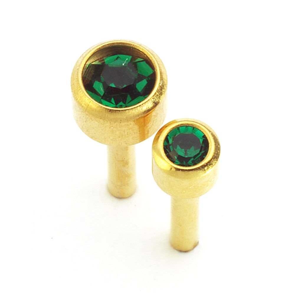 Caflon Singles Birthstone, Emrald Gold Plated Earring