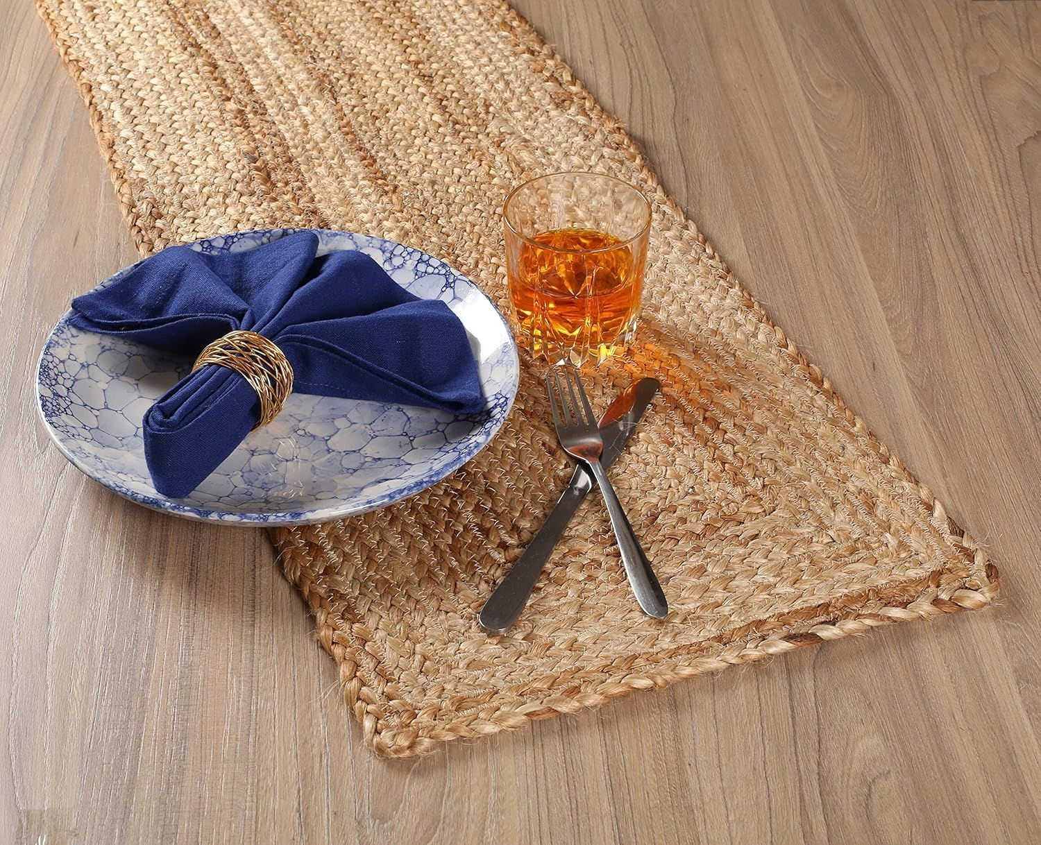 AIESY®- Reversible Jute Braided Eco-Friendly Table Runner