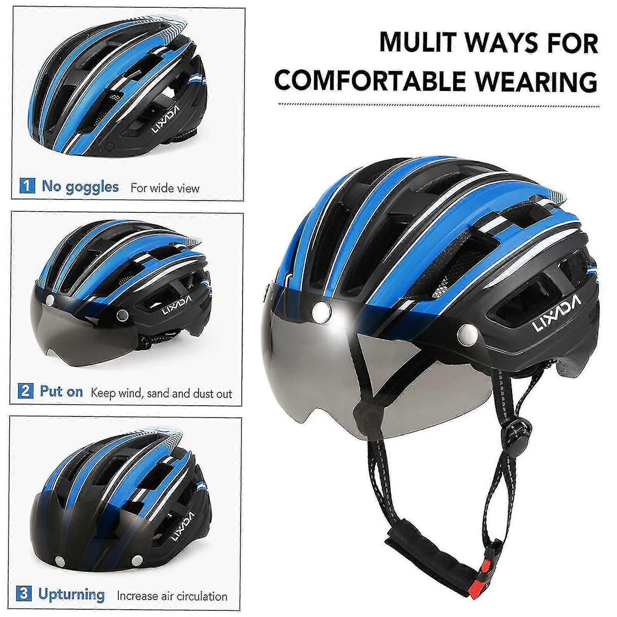 3pcs Detachable Magnetic Visor For Bike Helmet Uv Guard For Men Women