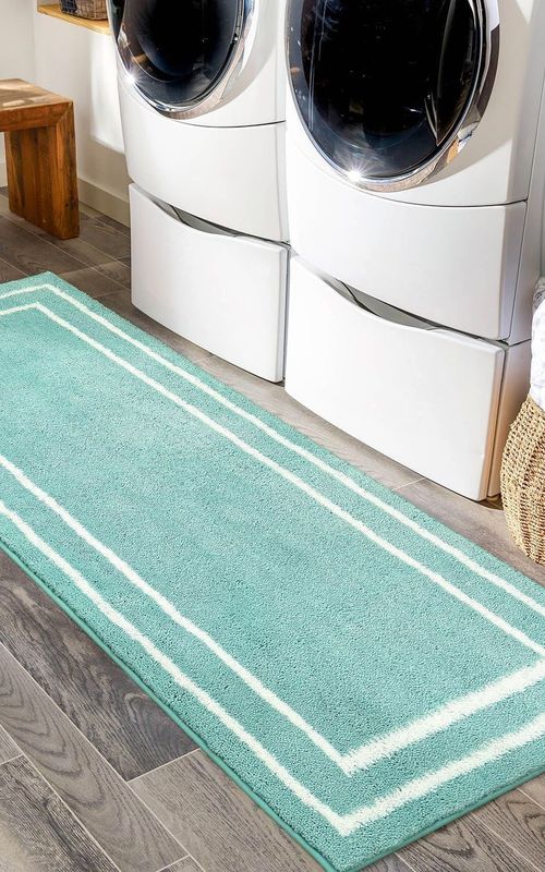 AIESY® Beautiful Runner Double Border Design Non-Slip Bath Mat