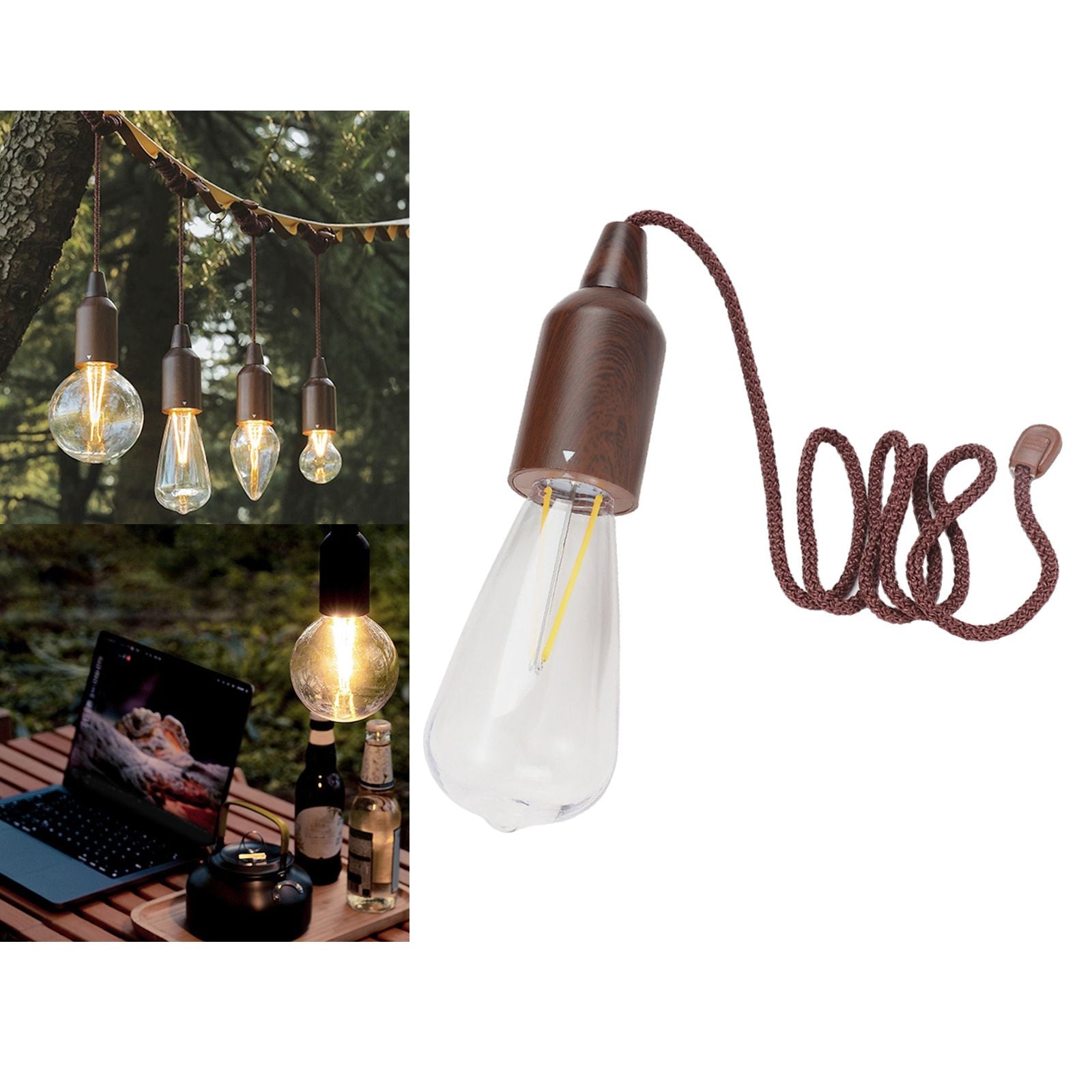 Pull Camping Lamp Waterproof Hanging Atmosphere Light For Patio Garden Tent