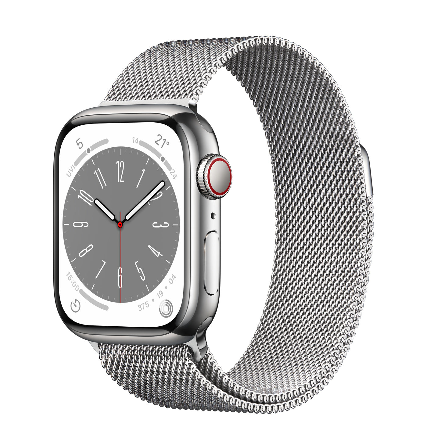 Series 8 GPS + Cellular 41mm Stainless Steel Case with Milanese Loop