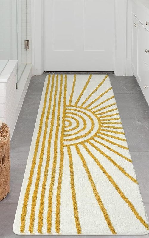 AIESY® Double Border Design Non-Slip Beautiful Runner Bath Mat