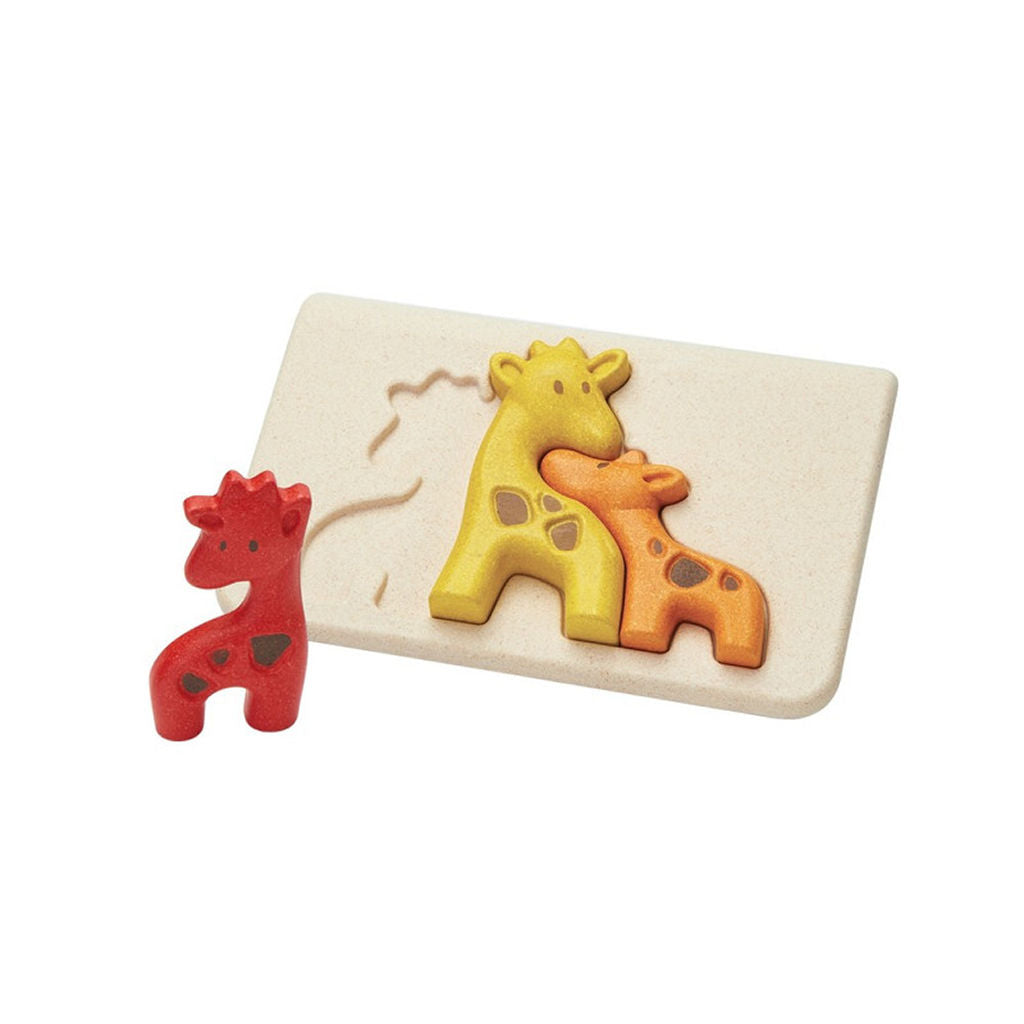لغز الزرافة من PlanToys — لغز عائلي خشبي