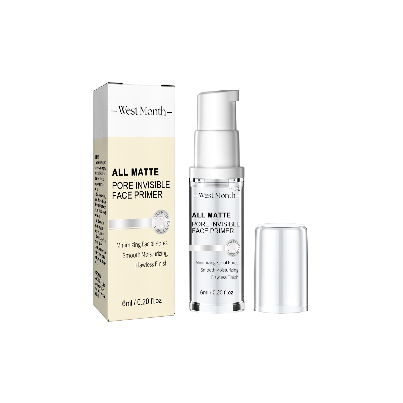 Brightening Concealer Primer for Flawless Skin, Pore Control, Hydrating, Long-lasting ,6ml