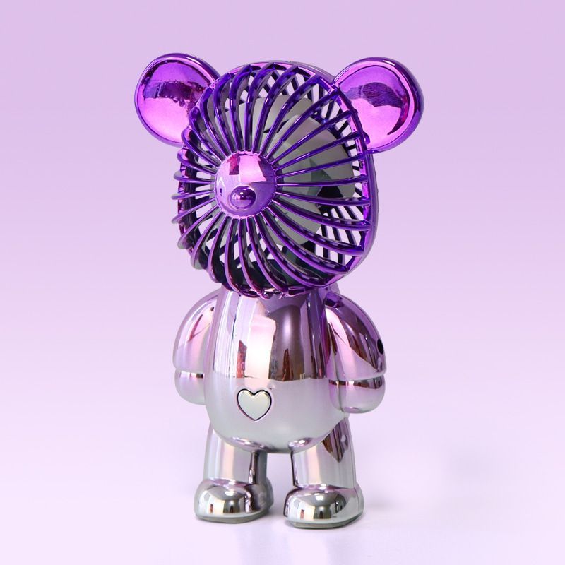 Colorful Bear Fan Gradient Electroplating Bear Electric Fan Portable Fan