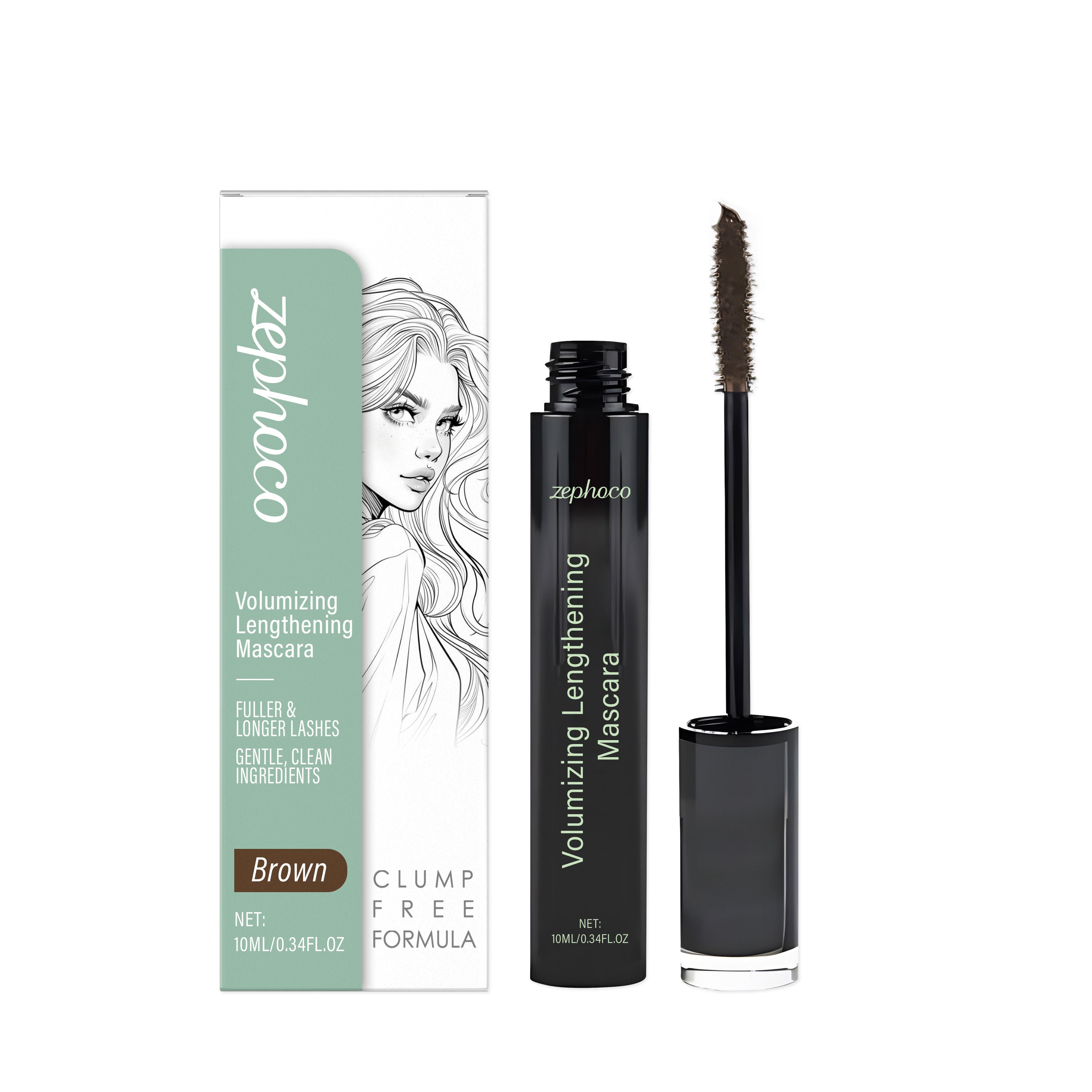 Brown Mascara, Natural and Durable, Curling, Smudge-Proof, All-Day Lift ,10ml/box