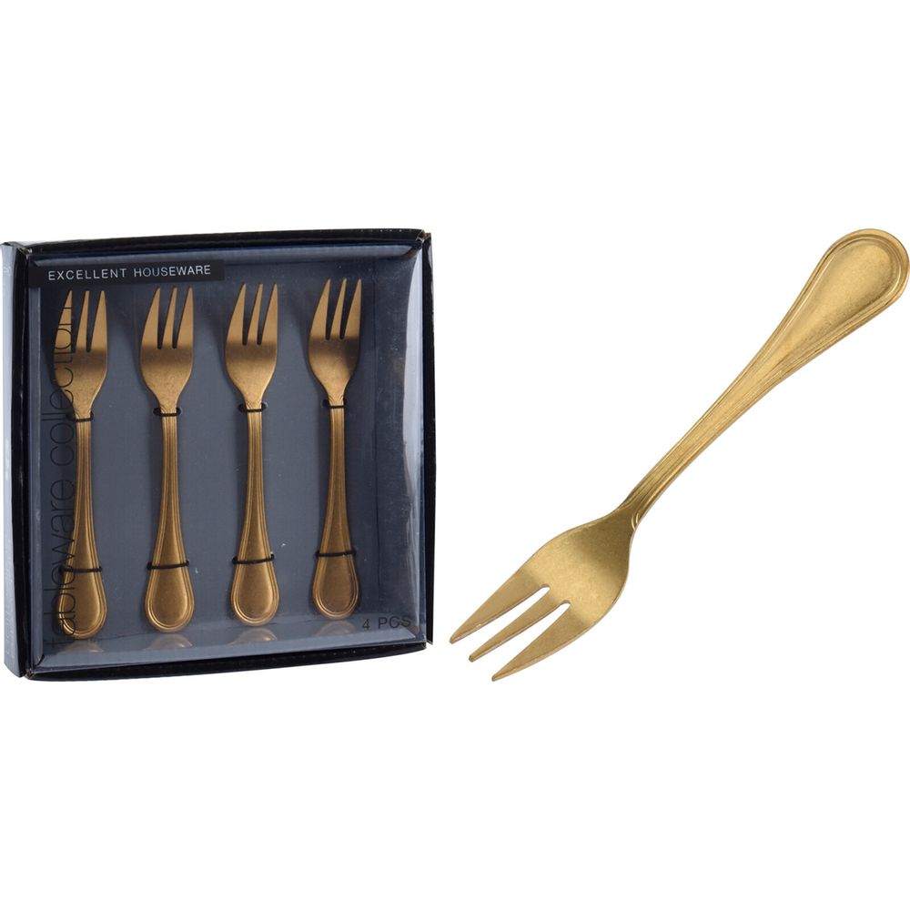 Casabella Antique Finish Cake Fork Set of 4pcs
