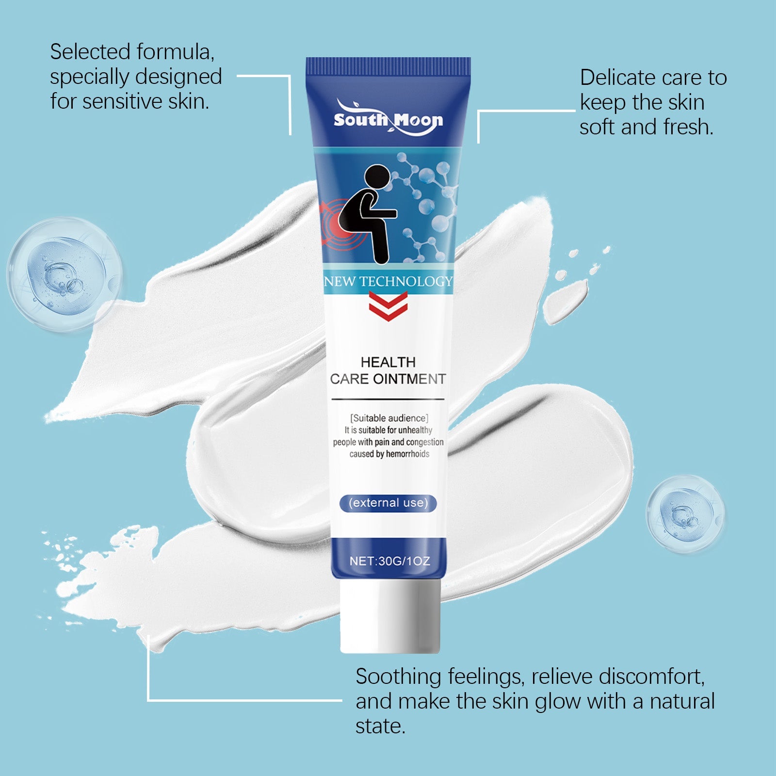 Body Care Cream, Daily Gentle Skin Nourishment, Soothing & Restoring ,30g