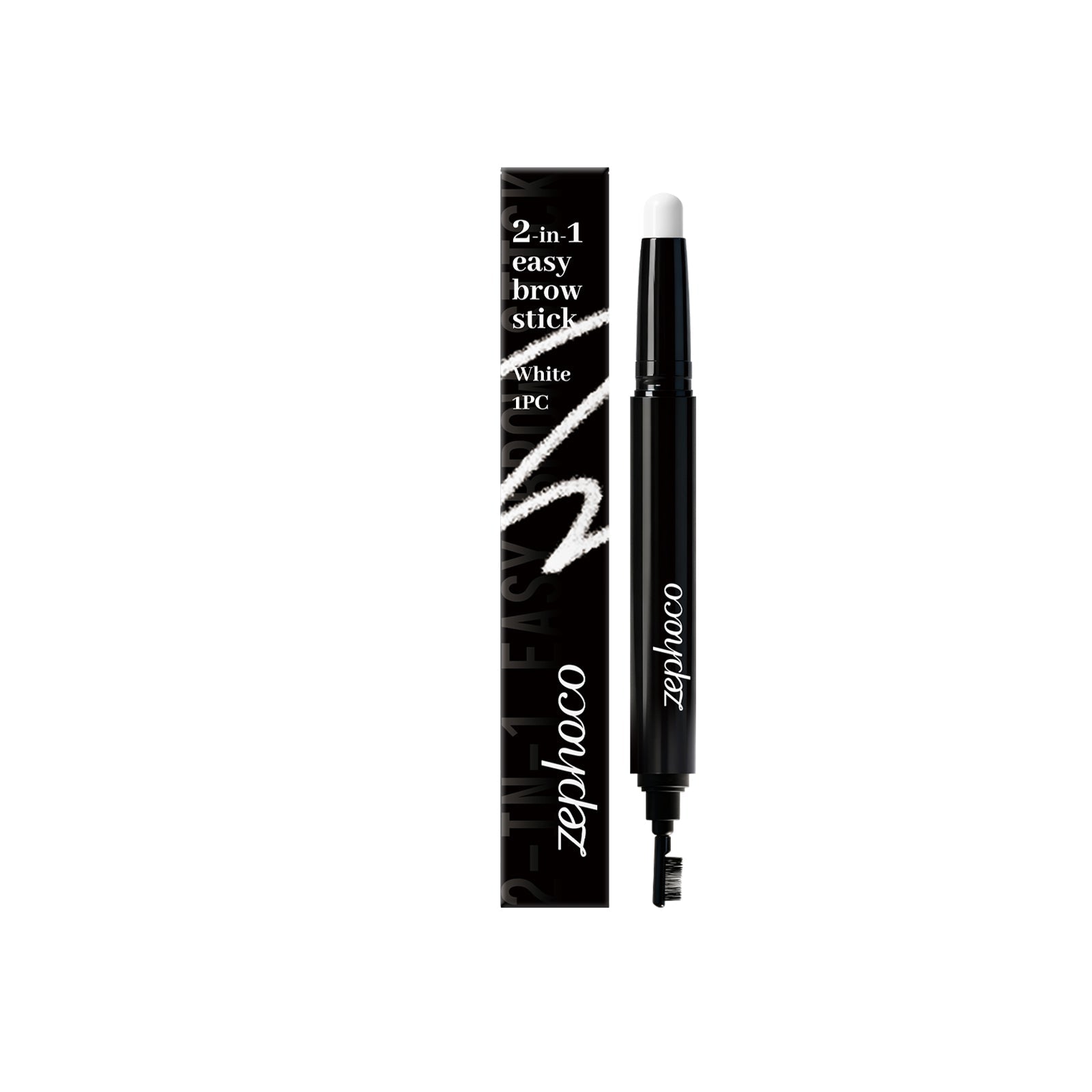 White Dual-Head Eyebrow Pencil, Natural, Long-Lasting, Easy to Use ,1pcs