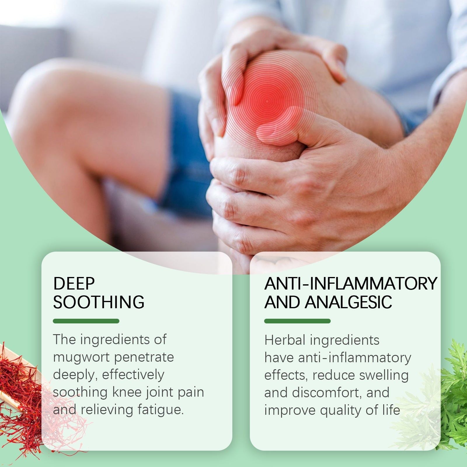 Relieve Knee Pain Naturally, Joint Care Wormwood Patch for Fast Recovery ,12 pieces