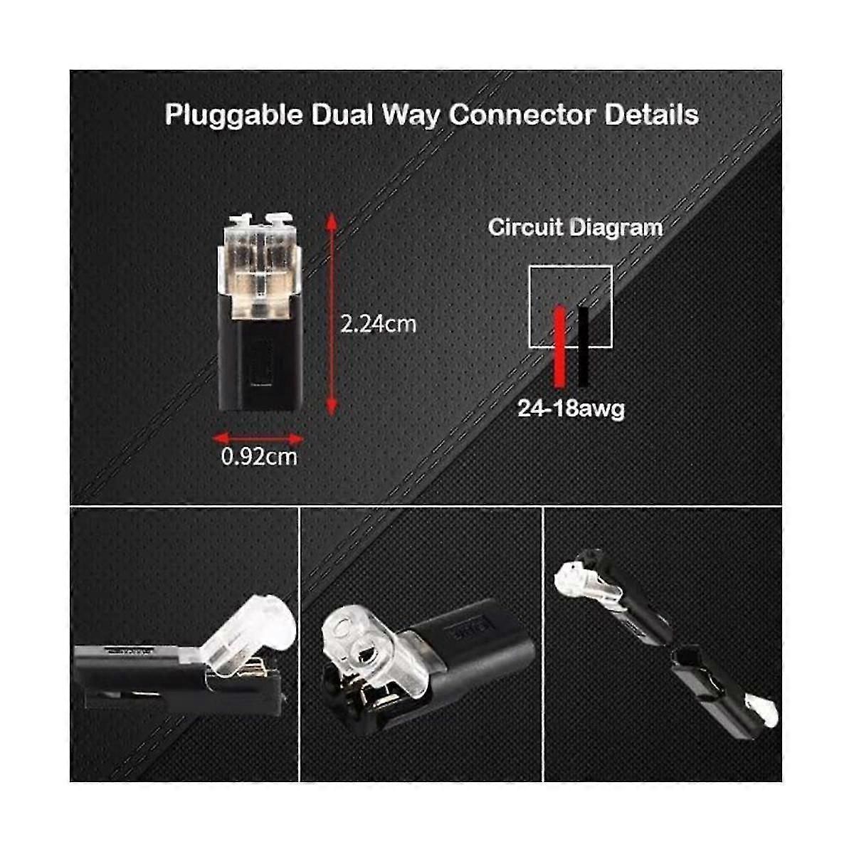 50pcs Double-wire Plug-in Connector With Locking Buckle,pluggable Connectors 2 Pin 2 Way Universal