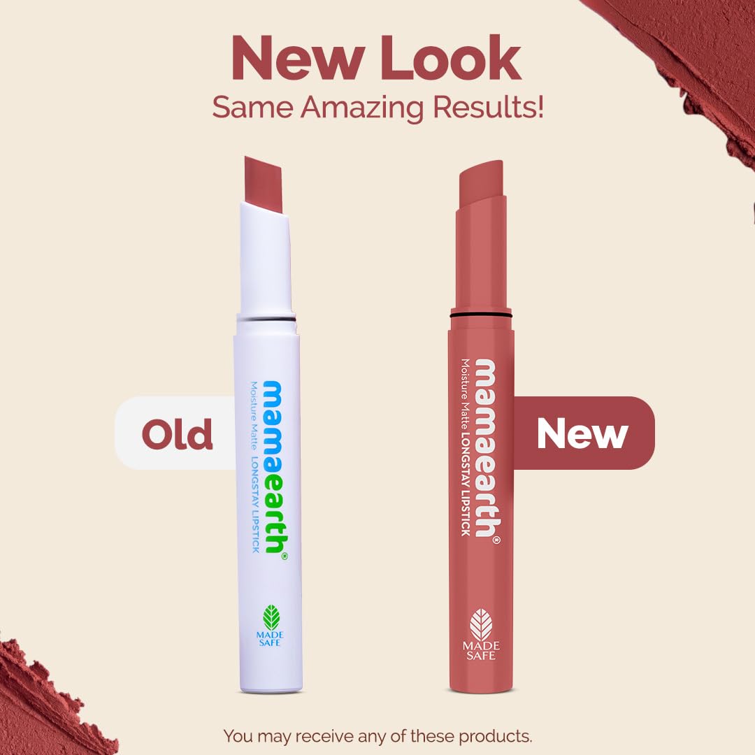 أحمر شفاه ماتي طويل الأمد من Mamaearth بزيت الأفوكادو وفيتامين E يدوم لمدة 12 ساعة - 01 كارنيشن نود - 2 غرام