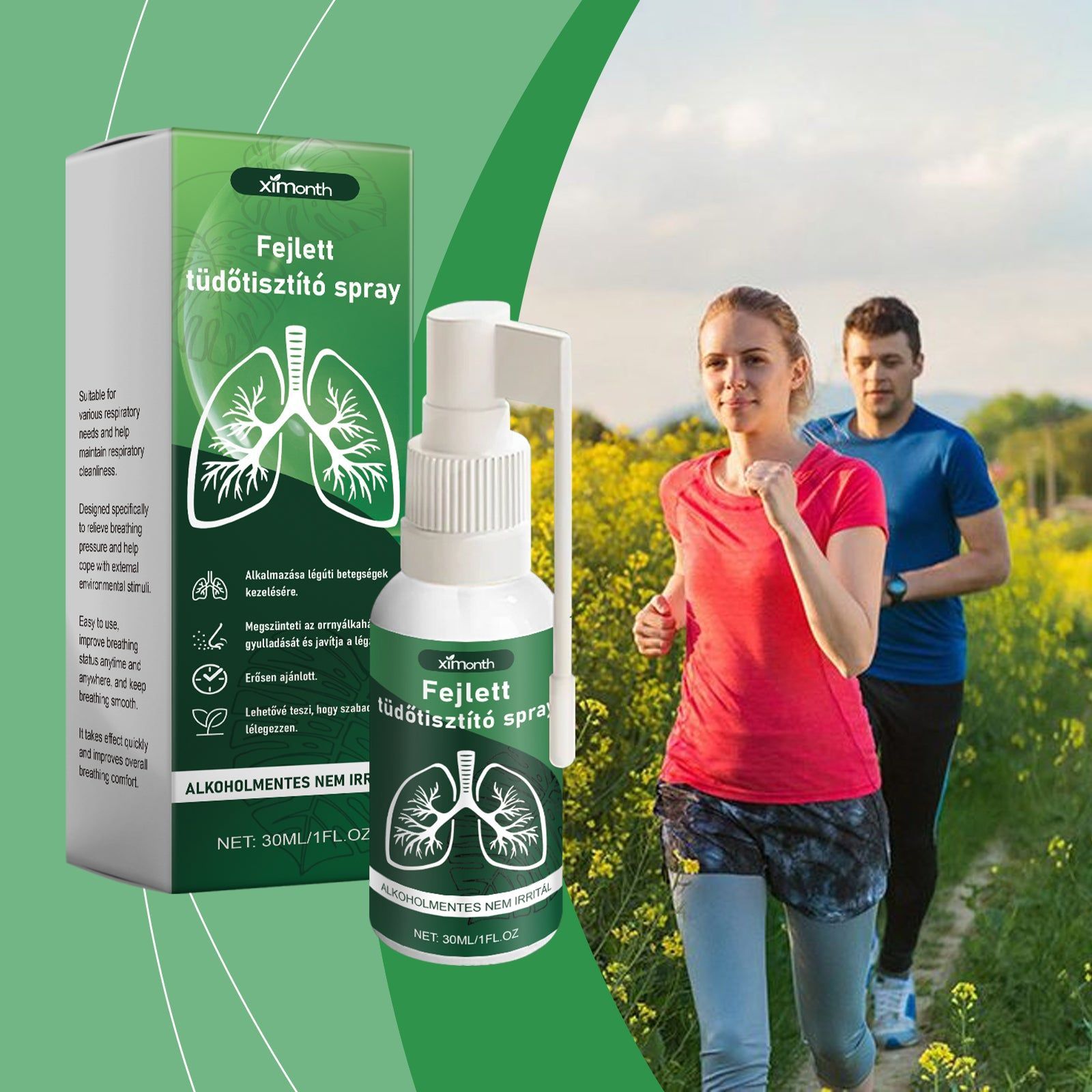 Body Care Spray, Refreshing Respiratory Relief, Natural Mucus Clear, Daily Breath Support ,30ml