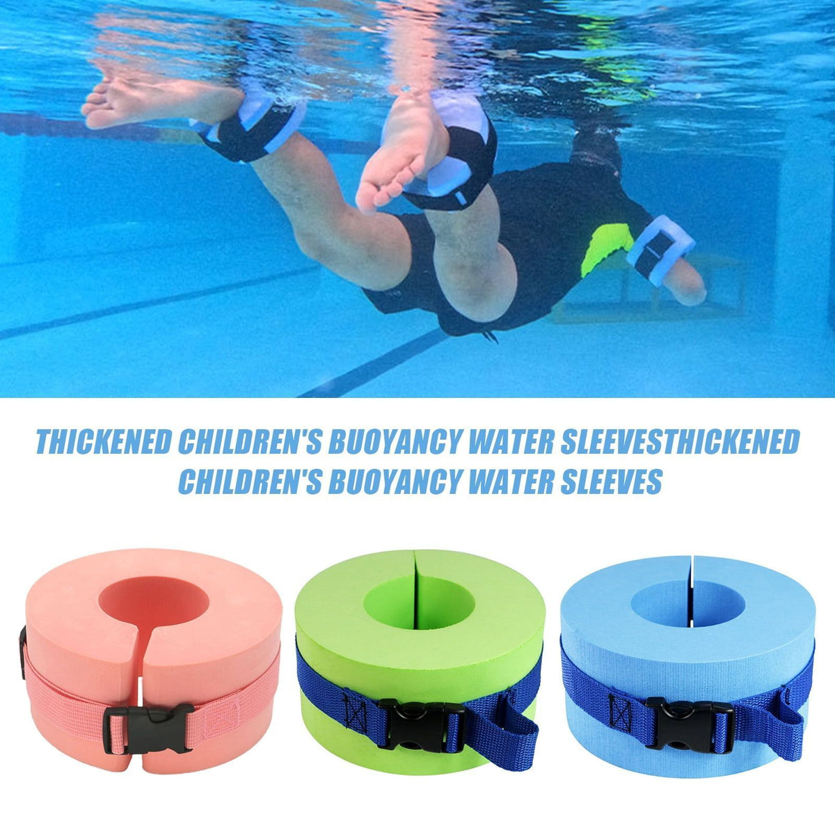 2Pcs Swim Aquatic Cuffs High Density Foam Water Aerobics Float Ring Swimming Fitness Aid