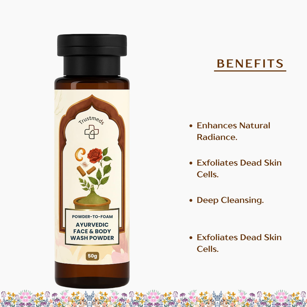 Trustmeds Ayurvedic Ubtan Face & Body Wash Powder