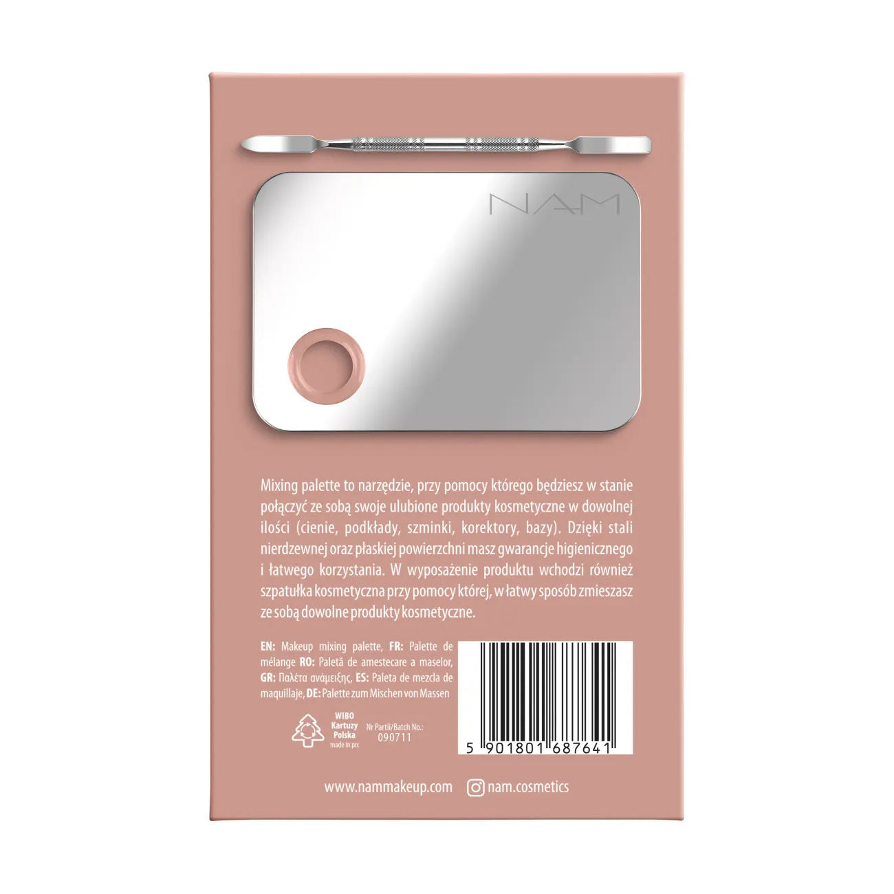 NAM Stainless Steel Mixing Palette With Spatula