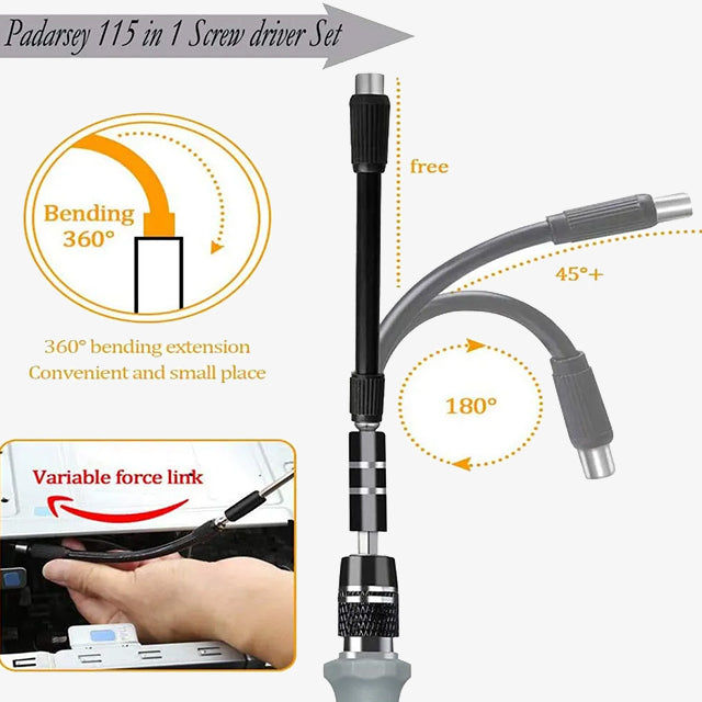 115PCS Screwdriver Repair Tool Kit Set - Complete Precision Tools for DIY, Home & Professional Use