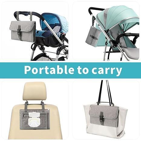 Portable Baby Diaper Changing Pad Washable Changing Mat Travel Bag