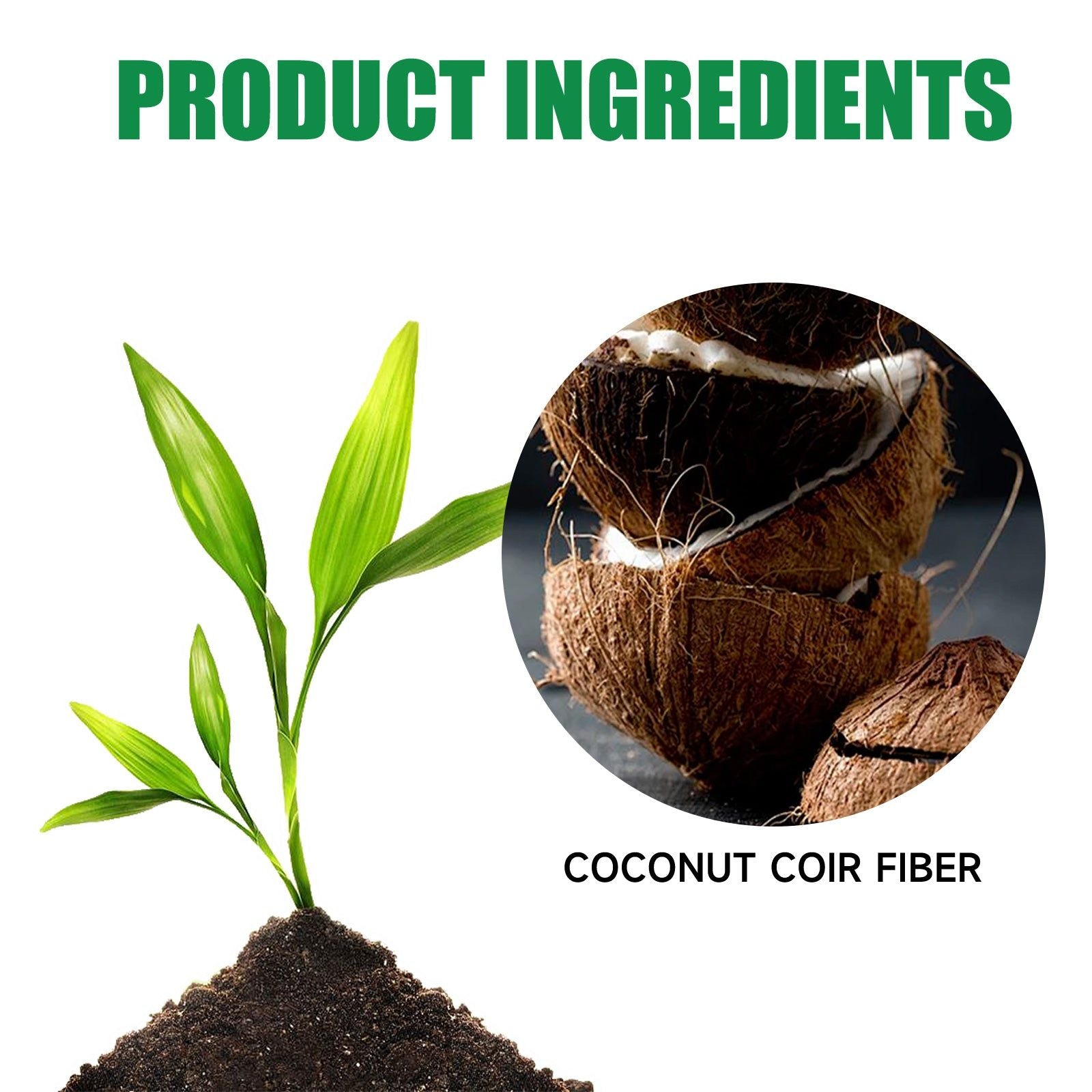 Boost Plant Growth with Nutritive Soil, Coconut Shell Fiber Brick Set, Eco-Friendly Fertilizer ,1set