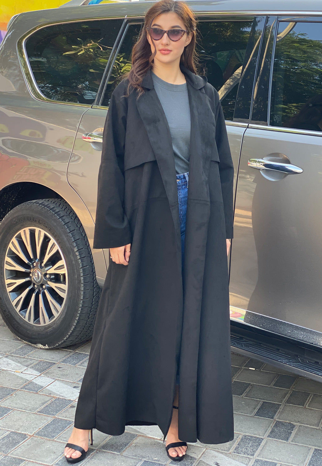 MOiSTREET Casual Coat style Black Abaya