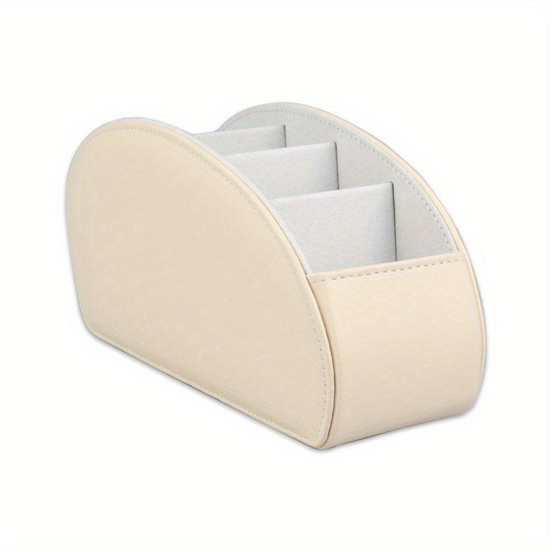 TV Remote Control Holder Desktop Organizer PU Leather Storage Caddy