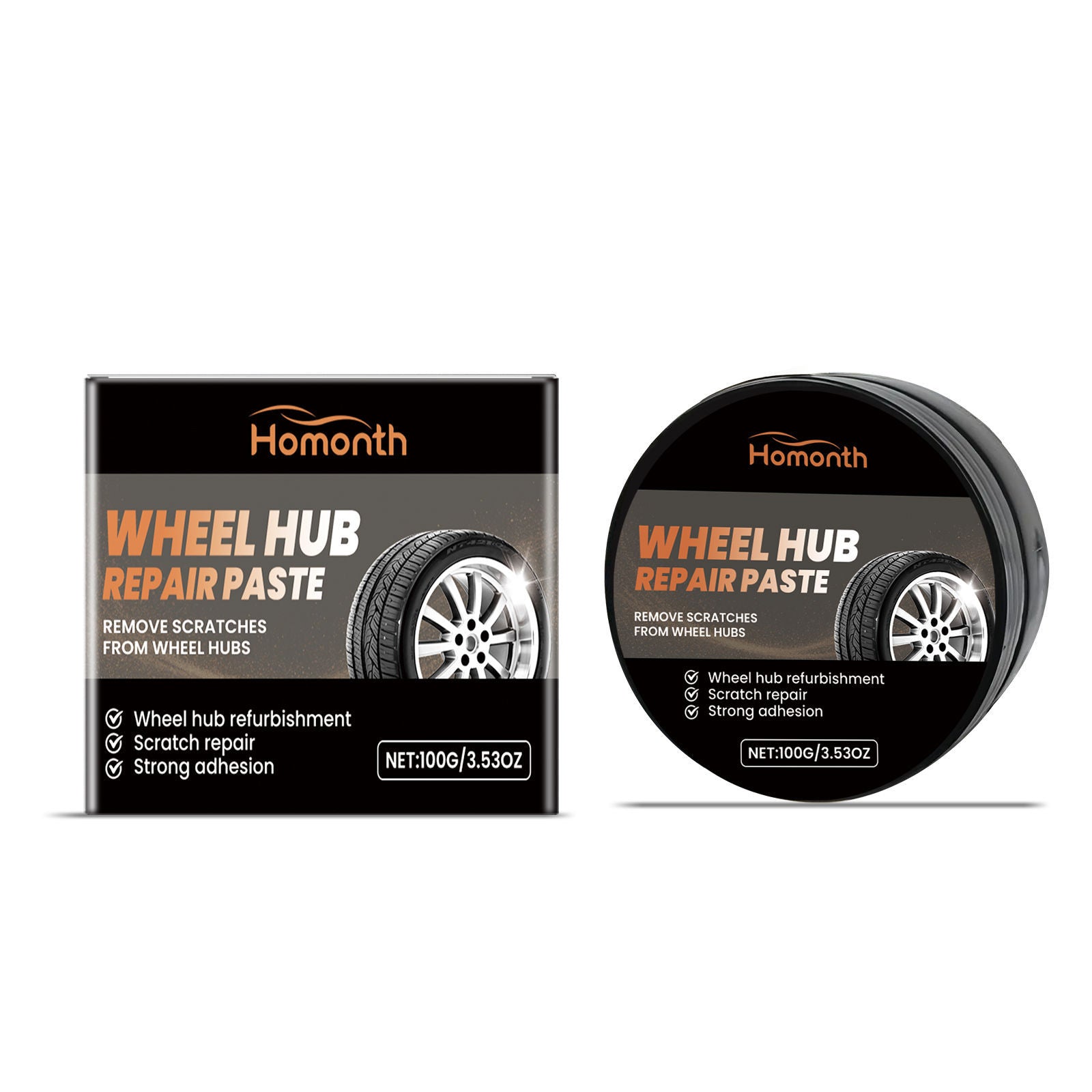 Car Hub Polishing Paste, Car Maintenance, Brighten & Clean, Stubborn Dirt Removal ,100g
