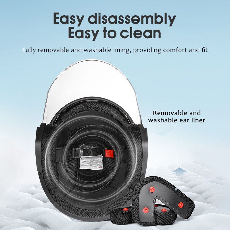 Motorcycle Helmet Dual Lens Safety Helmet Open Face Cycling Helmet