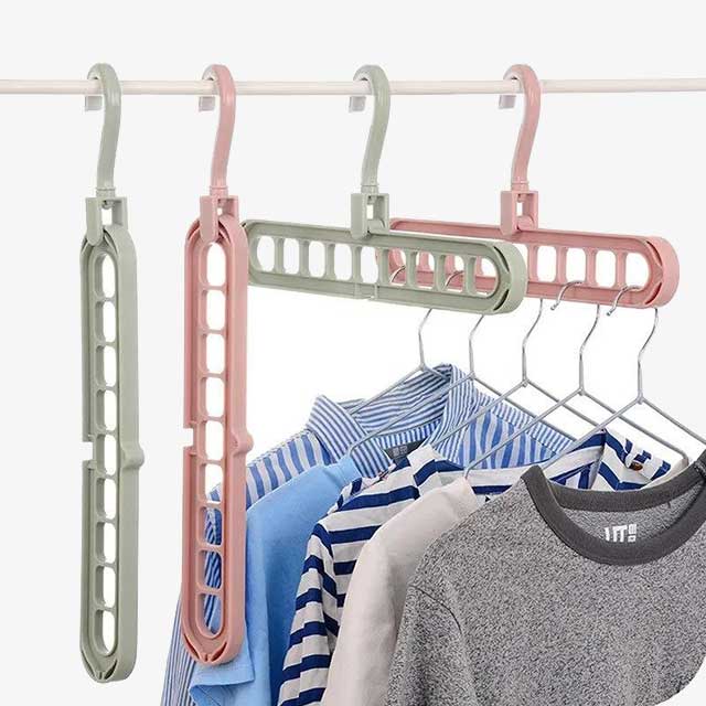 Multifunctional Foldable Hanger Storage Rack - Space-Saving Clothes Organizer for Home & Travel