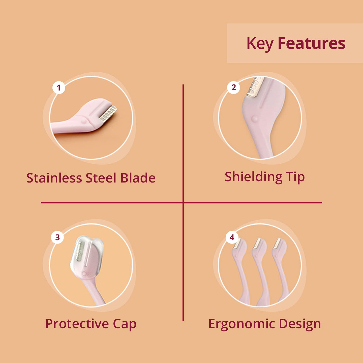 Carmesi Eyebrow Razor Pack of 3