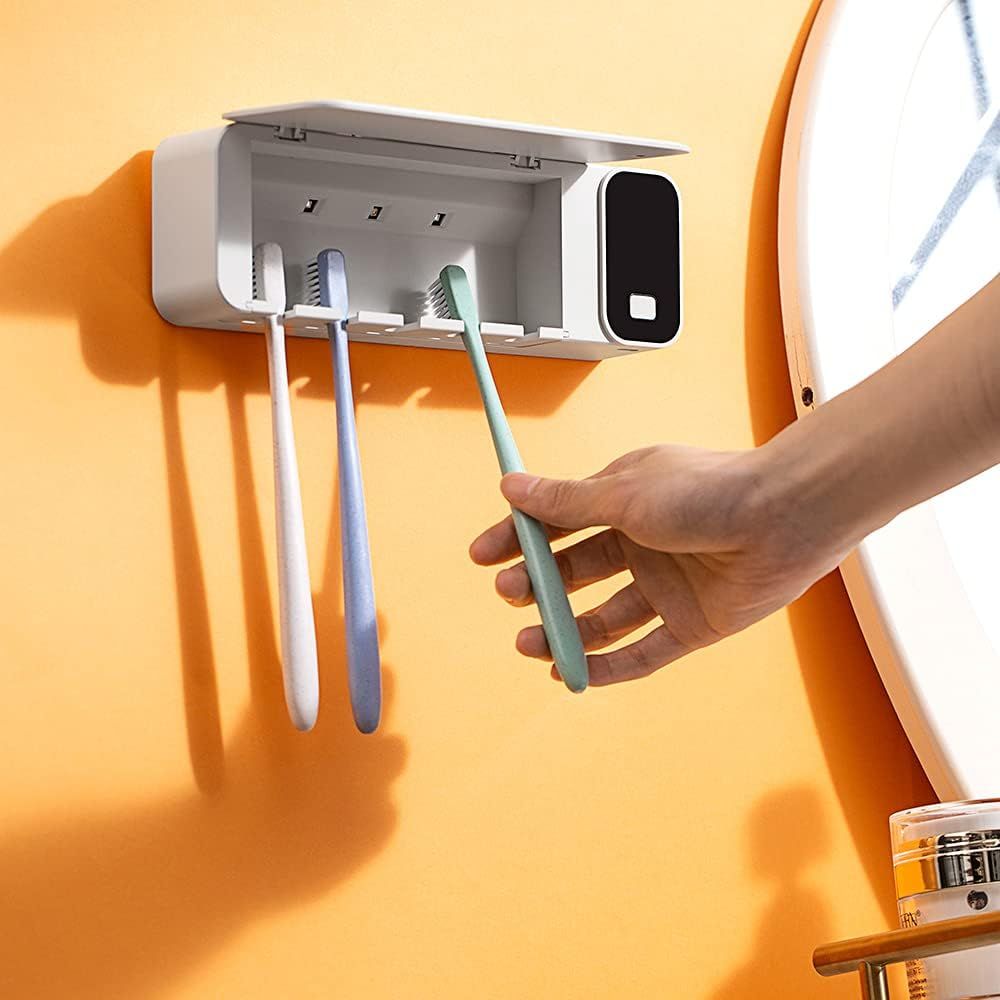 UV Toothbrush Bathroom Toothbrush Wall Mounted Sterilizer Toothbrush Organizer
