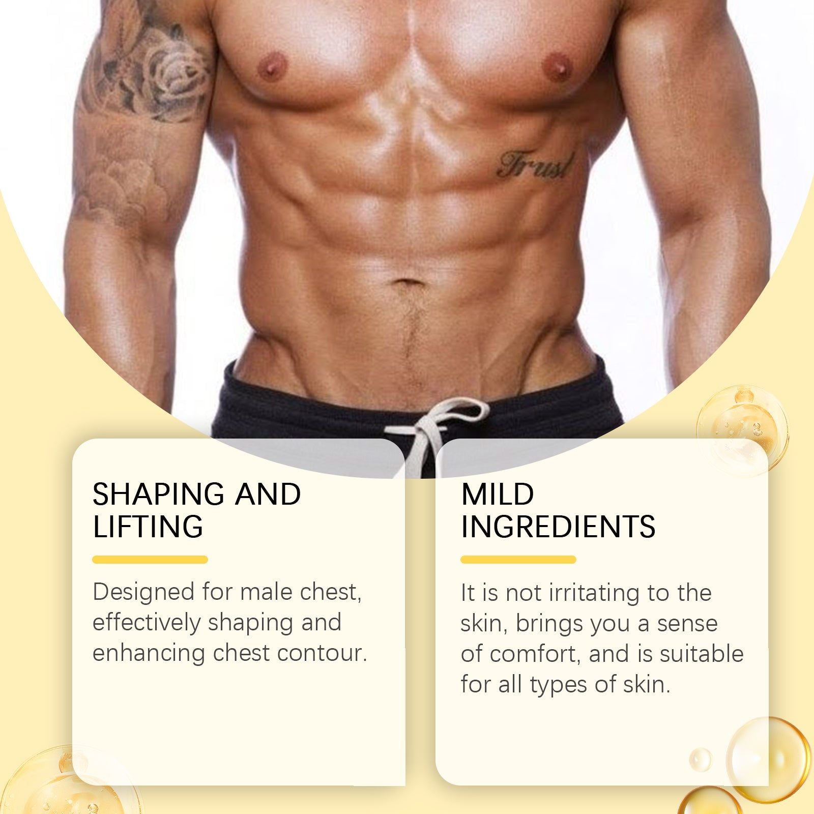 Men's Chest Firming Spray, Male Care, Body Contouring, Non-Greasy, Skin Tightening ,30ml