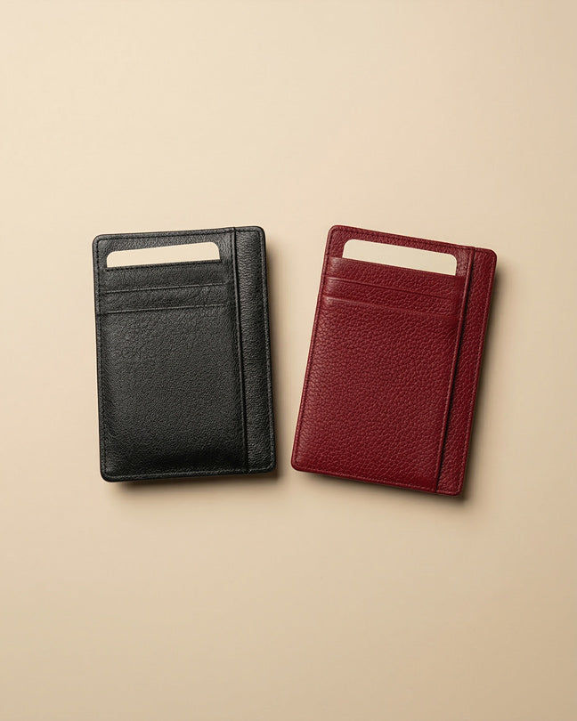 CLAREA Minimal Leather Card Holder 12x8 cm