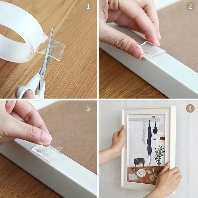 2-Meters Double Sided Transparent Tape - Strong Adhesive for Crafting, DIY, and Home Use