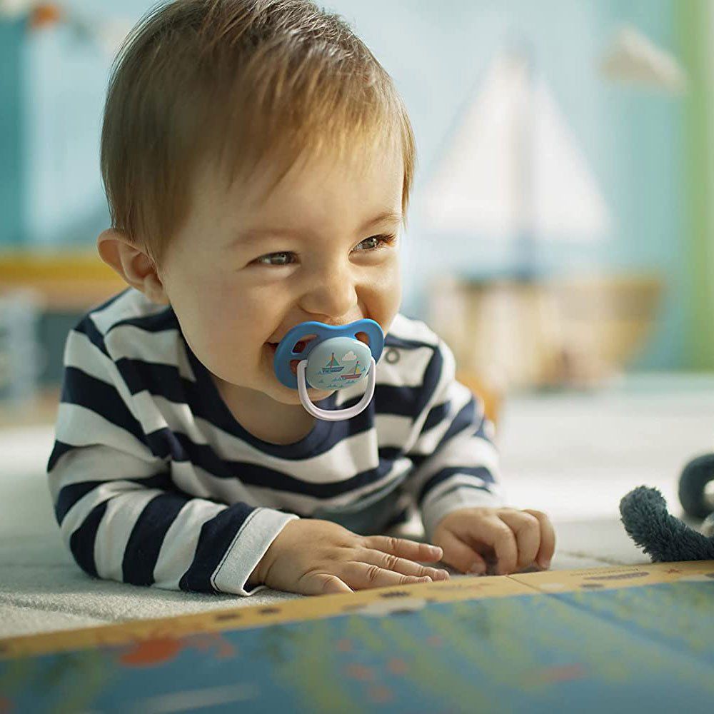 أفنت - مصاصة فائقة النعومة للأطفال من عمر 6 إلى 18 شهرًا - عبوة من قطعتين - أزرق