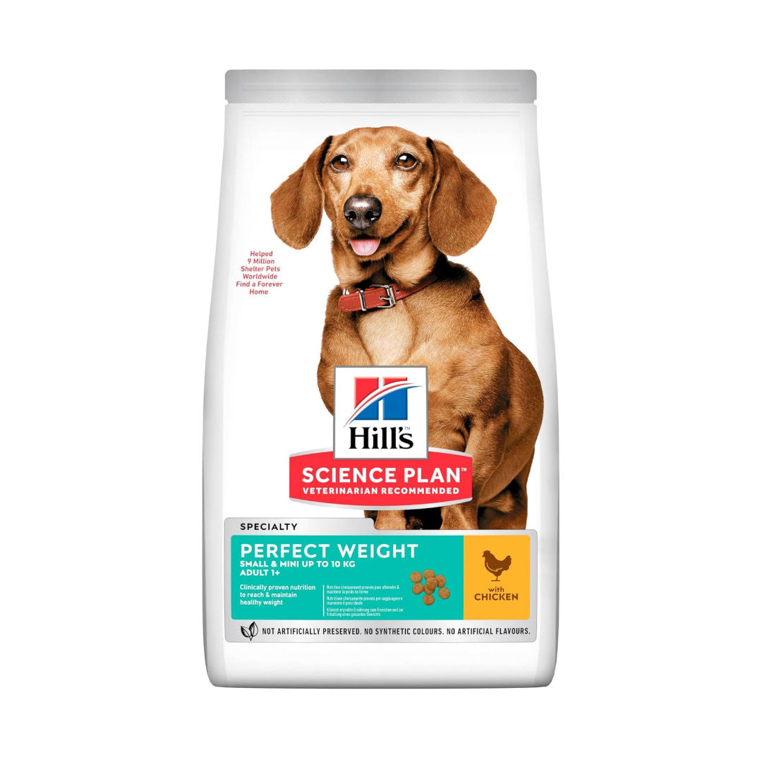 Hill's Science Plan Perfect Weight Small & Mini Adult Dog Food with Chicken, 1.5kg