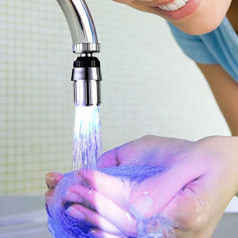 LED Water Faucet Light Temperature Sensitive Tap With 3 Color Changing For Kitchen Bathroom