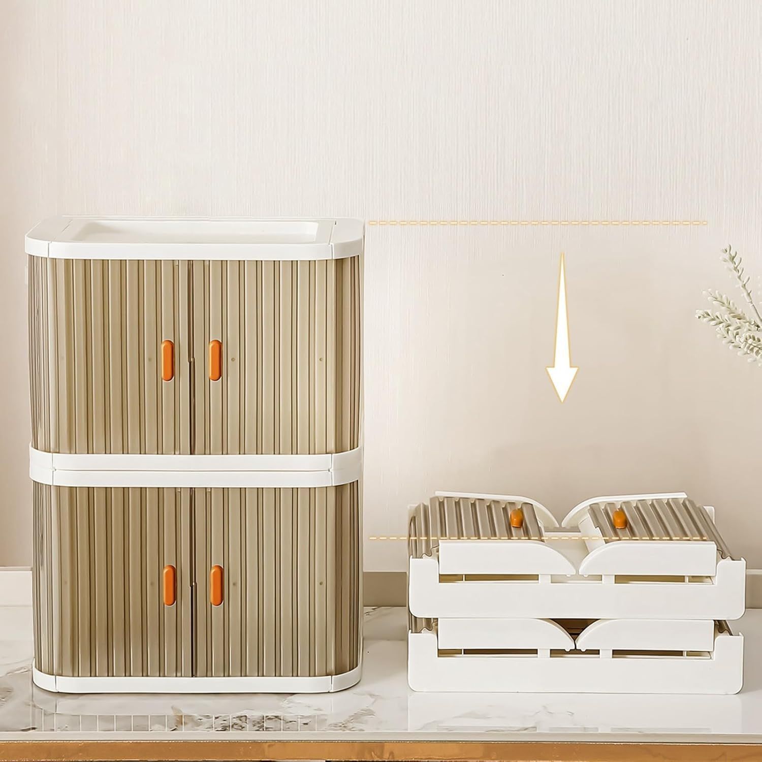 Makeup Organizer Desktop Storage Box Plastic Storage Bin for Bedroom Kitchen