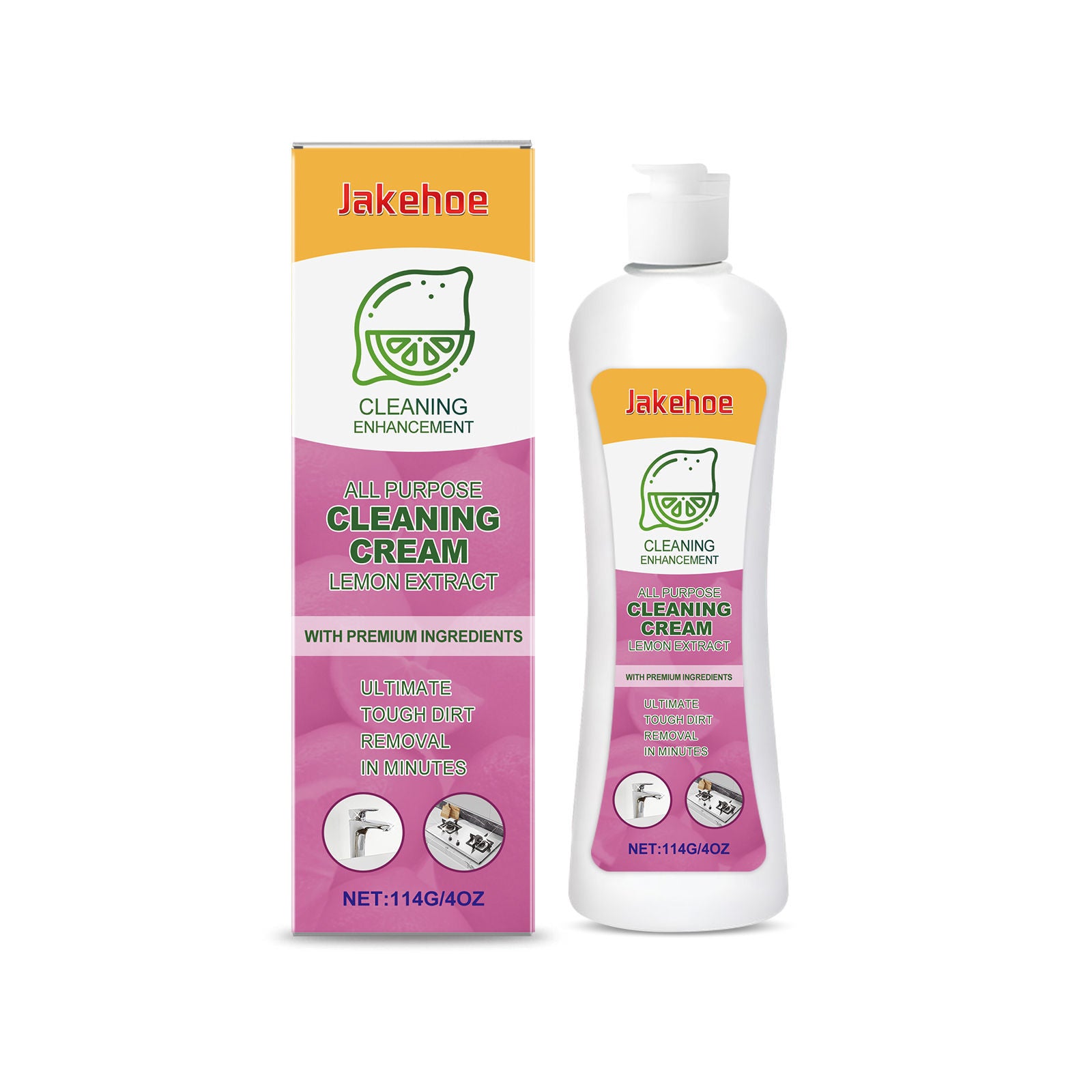 All Purpose Cleaning Cream, Lemon Fragrance, Heavy Duty, Stain & Rust Remover, Household Cleaning Supplies ,114g
