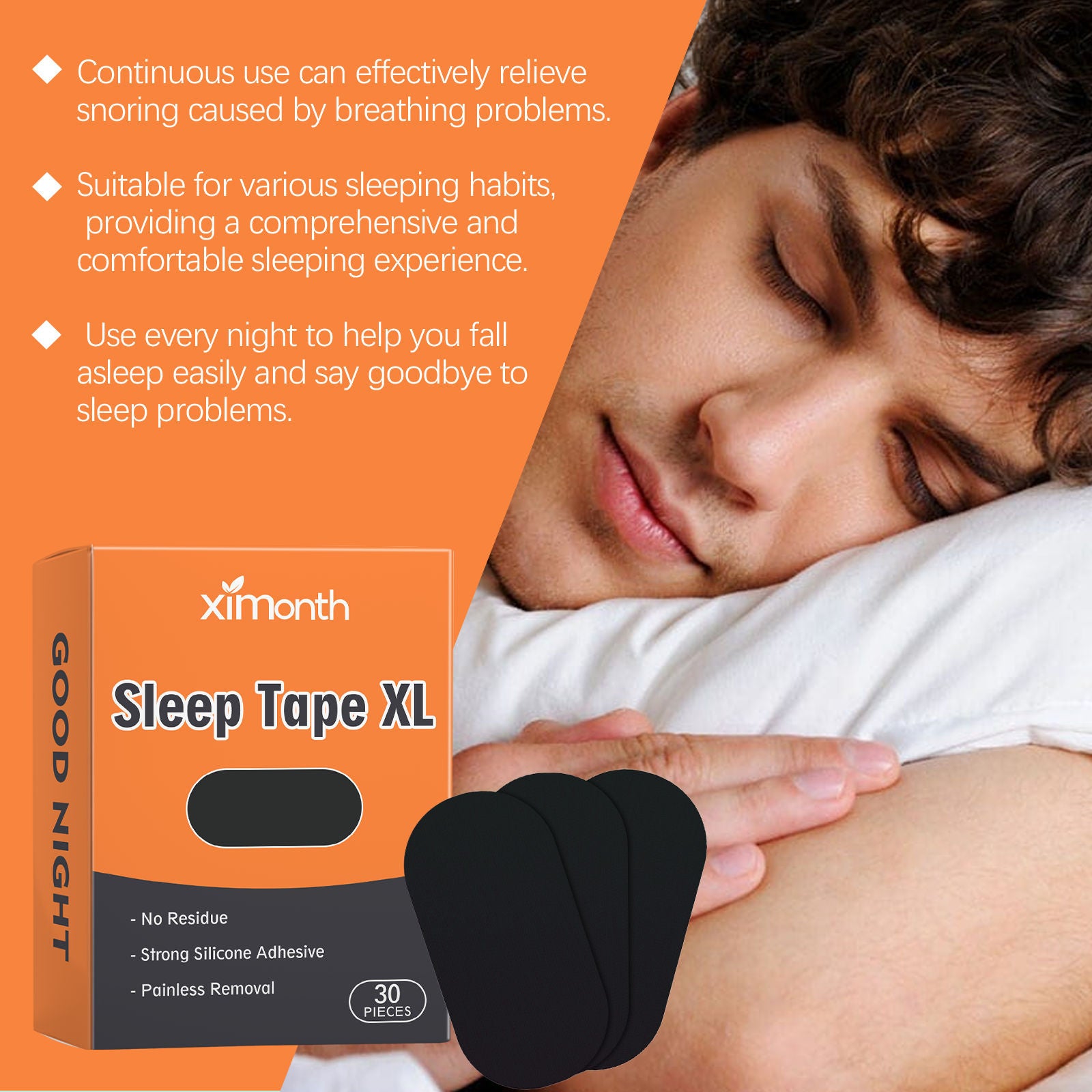 Anti-Snoring Sleep Patch, Sleep Care, Quiet Night, Breathable, Comfortable ,30pcs