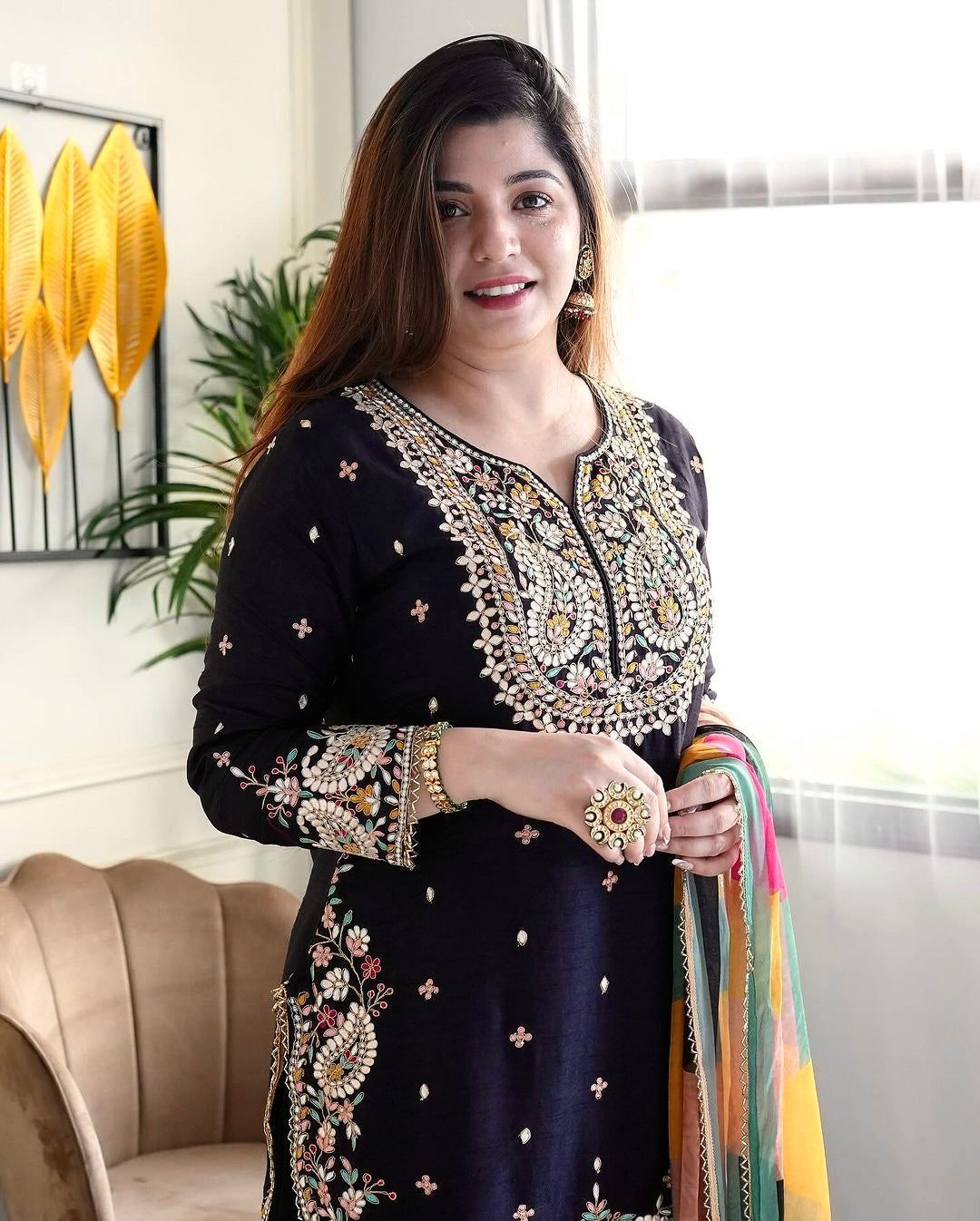 Fab Zone Beautiful Party Wear Top And Bottom With Dupatta
